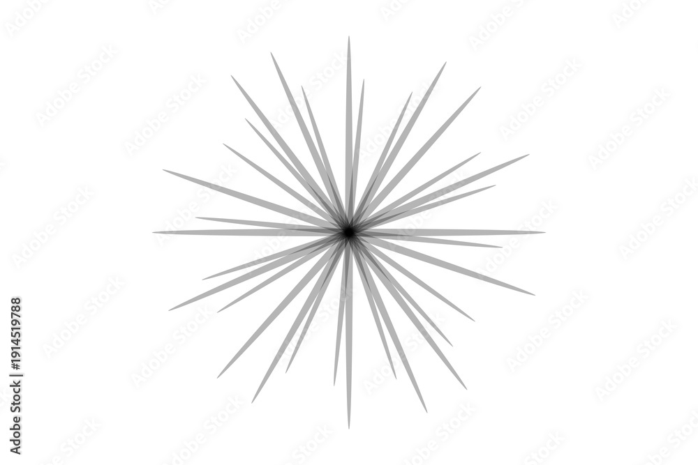 Obraz premium Sparkling silver firework burst explosion effect with sharp rays isolated on transparent background