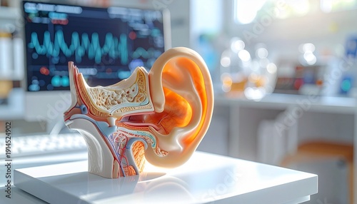 이명 질환을 설명하는 귀 구조 단면