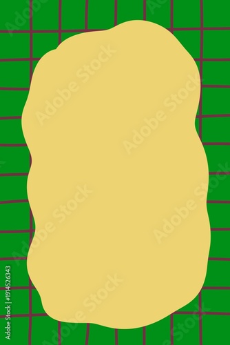 Colorful Abstract Grid Notepad Template with Organic Shape Frame – Modern Printable Journal Cover Background