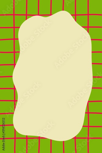 Colorful Abstract Grid Notepad Template with Organic Shape Frame – Modern Printable Journal Cover Background