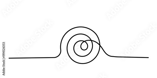 circular pattern lines. single line spiral art in white background