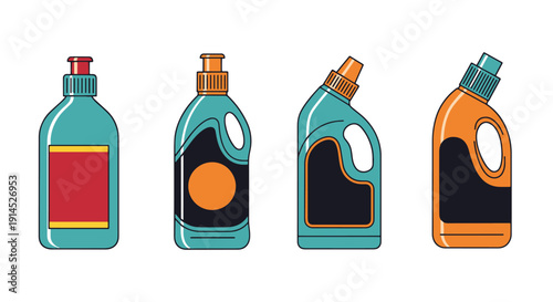 Glass Cleaner Line color unique design abstract dynamic style vector