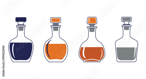 Glass Decanter Line dynamic abstract color illustration