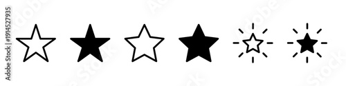 A simple star icon set that can be used for evaluation and ranking (vector)