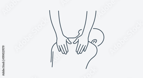 Illustration of a therapeutic massage on a persons back.