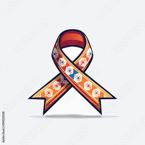 Colorful Ribbon Symbolizing Awareness and Support for Causes.