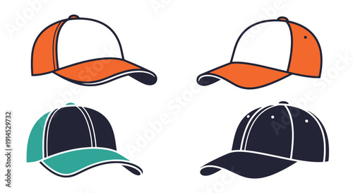 Golf Cap Line art soft tone color illustration