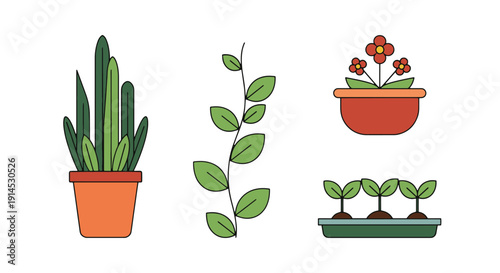 Greenhouse Plant abstract clean style illustration