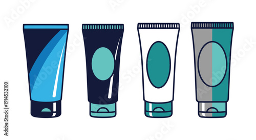 Hair Gel Tube Line soft clean color vector