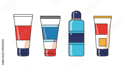 Hair Gel Tube Line soft elegant style illustration