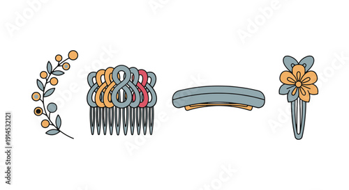 Hair Jewelry Line minimal abstract design illustration