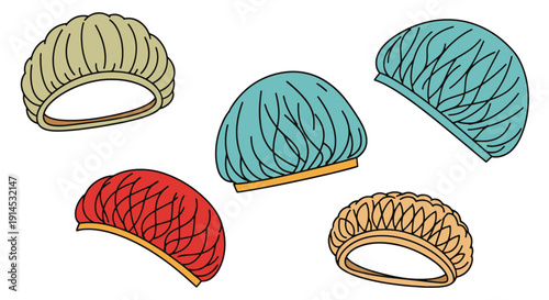 Photos Hair Net Line art dynamic smooth color illustration