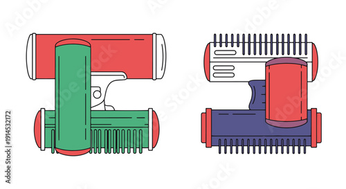 Hair Roller Line art abstract smooth modern illustration