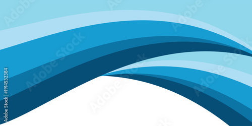 Blue poster template from curved stripes - vector page, brochure design