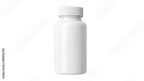 White pill bottle isolated on transparent background