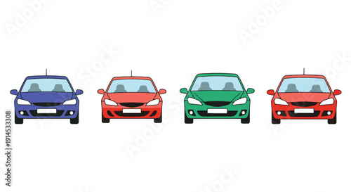 Hatchback Cars Line art vector set dynamic creative tone