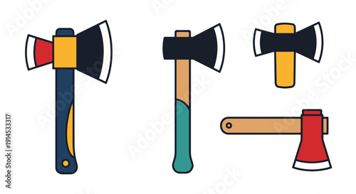 Hatchet Line art abstract dynamic color vector