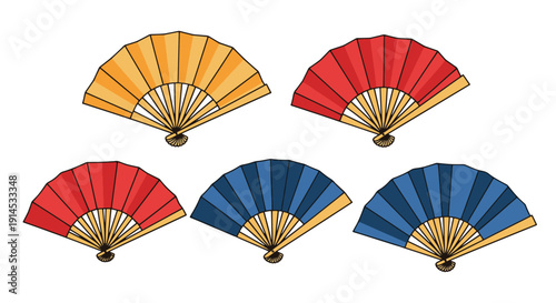 Hand Fan Line art creative modern smooth illustration