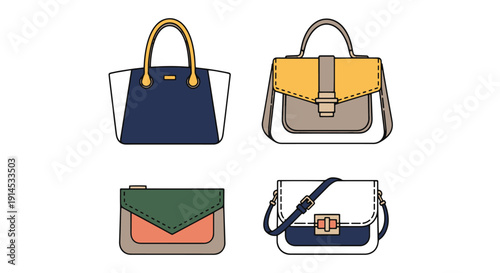 Handbag Line art soft abstract creative illustration