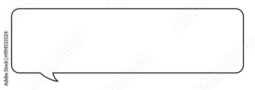 ワイド横長吹き出し 内向きしっぽ 単品