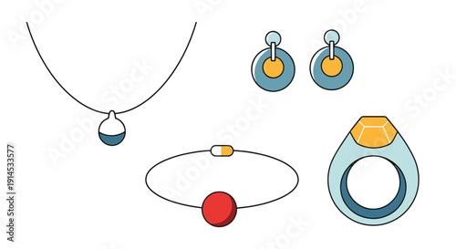Handmade Jewelry shape color vector design