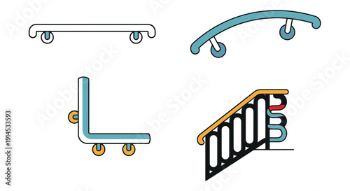 Handrail Line art abstract elegant tone illustration