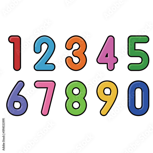 ぷっくり立体感のあるカラフルな数字セット