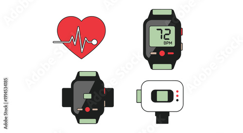 Heart Rate Monitor abstract vivid tone vector