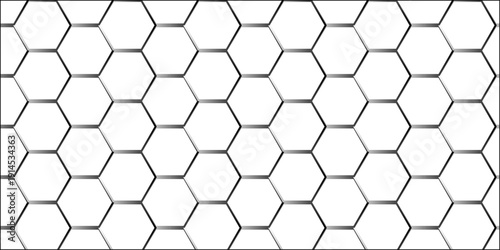 Seamless geometric honeycomb pattern featuring a black and yellow hexagonal vector grid design for a modern soccer or bee cell inspired abstract wallpaper backdrop