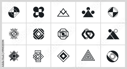 A collection of black clothing and accessories, including a dress, coat, shirt, hats, and shoes, presented in a clean, minimalist graphic style.