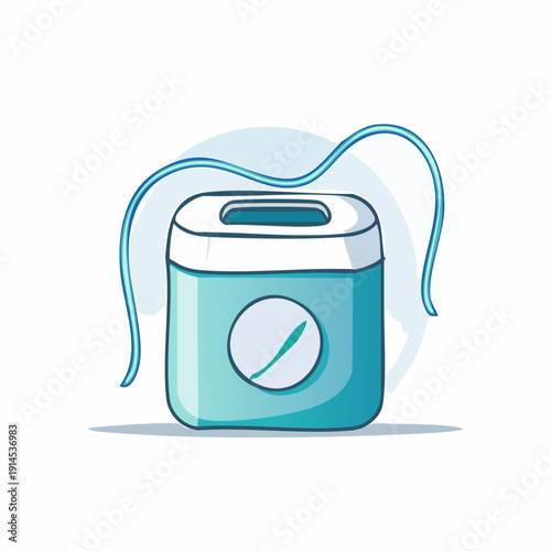 Dental Floss Dispenser with Thread Illustration.