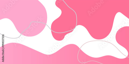 Minimalist hand drawn fluid organic shapes abstract background with wavy lines. pink pastel colors. fluid background. pink background.eps 10