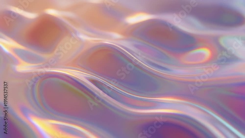 Wallpaper Mural Iridescent holographic waves undulating across a shimmering surface from a top-down viewpoint Torontodigital.ca