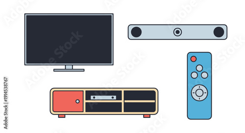 Home Theater System modern abstract style illustration