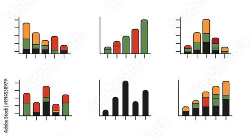 Histogram Line art modern soft tone illustration