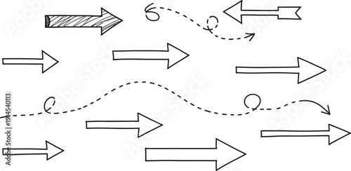 A collection of various arrows and pointers in different styles and directions