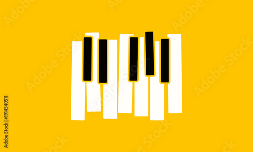 7 piano keys background, musical instrument banner, jazz festival poster template