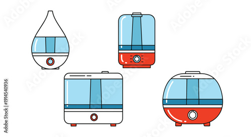 Humidifier Line art vector creative color composition illustration