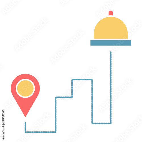 Restaurant Delivery Service Illustration Pack, Online Food Ordering Vector Icons