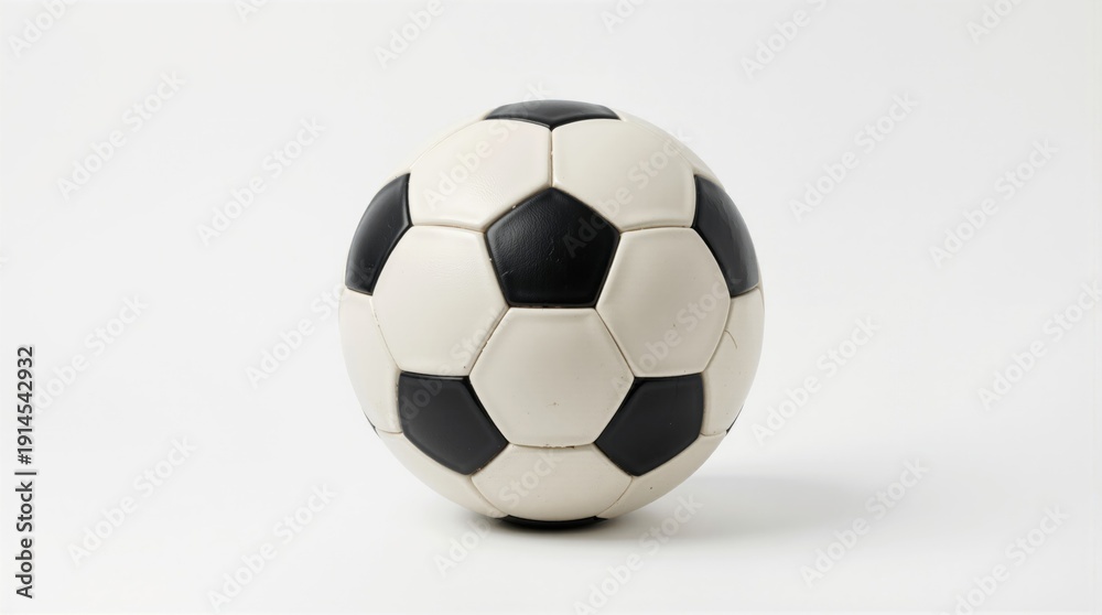 Fototapeta premium Soccer ball with plain pattern and no branding