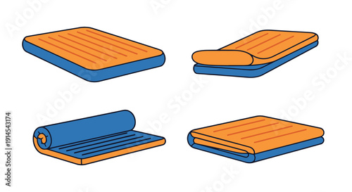 Inflatable Mattress abstract vivid tone vector