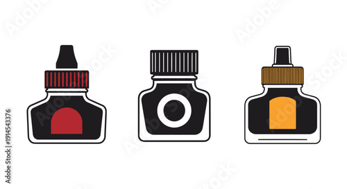 Ink Bottle Line art minimal elegant tone vector
