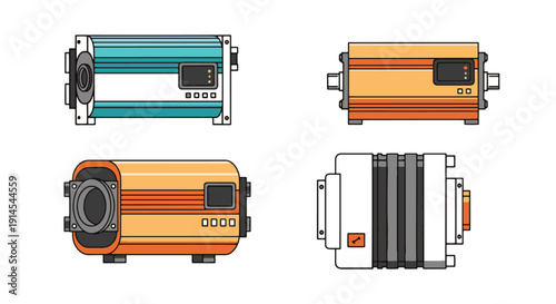 Inverter Line art colorful design creative modern vector