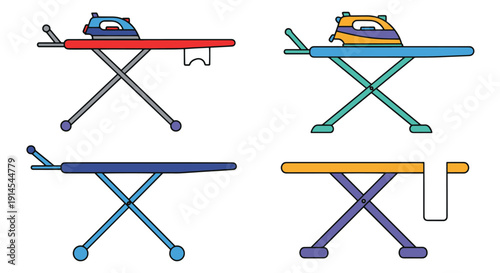 Ironing Board Line filled color trendy design dynamic modern vector