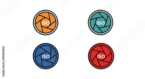 ISO Setting Line art abstract bold color illustration