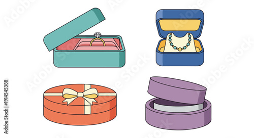 Jewelry Box Line art minimal abstract clean illustration