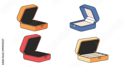 Jewelry Box Open colorful creative design illustration