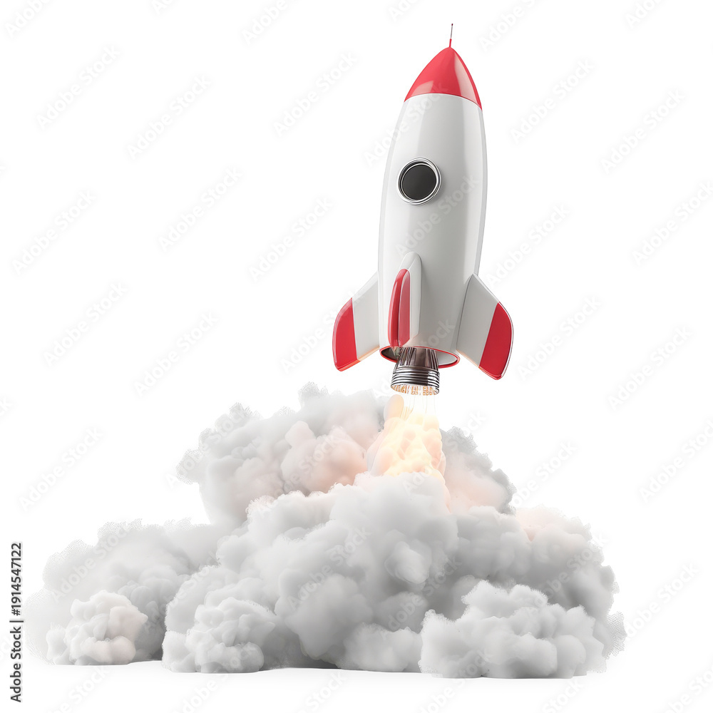 custom made wallpaper toronto digitalWhite Rocket Ship Launching into Space.