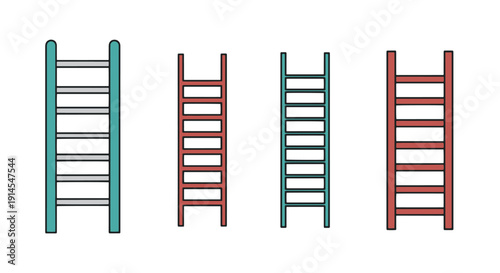 Ladder Line art color vector minimal style abstract concept