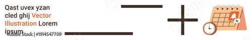 Time management, task scheduling, productivity tools, reminders, deadline tracking, calendar usage. Calendar with magnifying glass and plus symbol. Time management and task scheduling concept